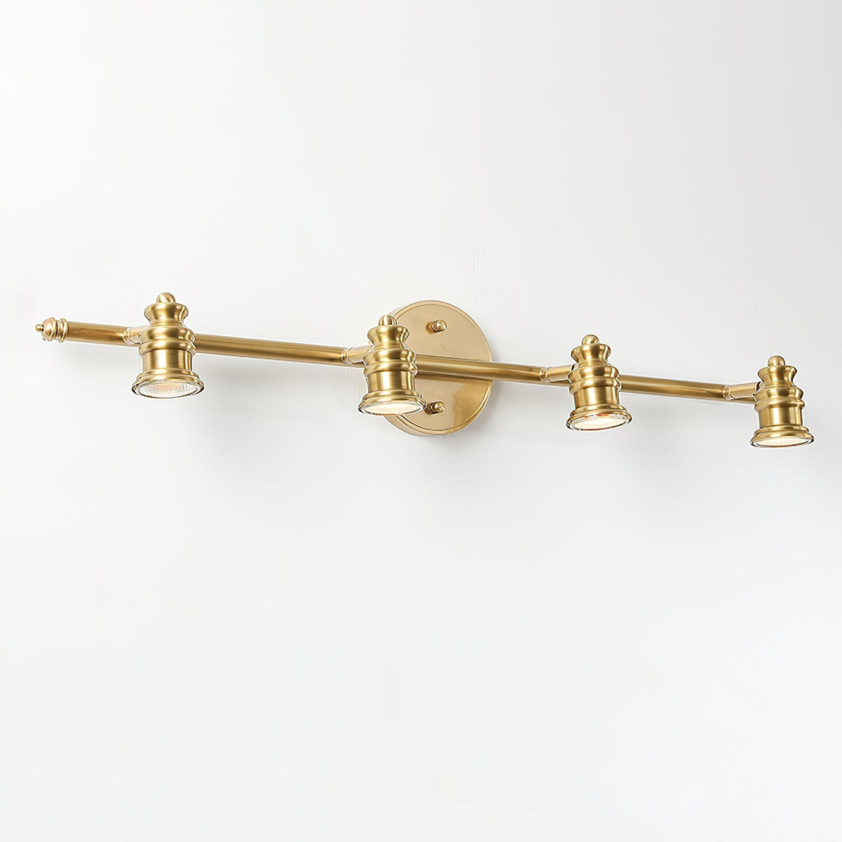 Adjustable Brass Track Wall Light – Multi-Spot Indoor Sconce for Picture Gallery, Kitchen Counter & Bath | Thomler
