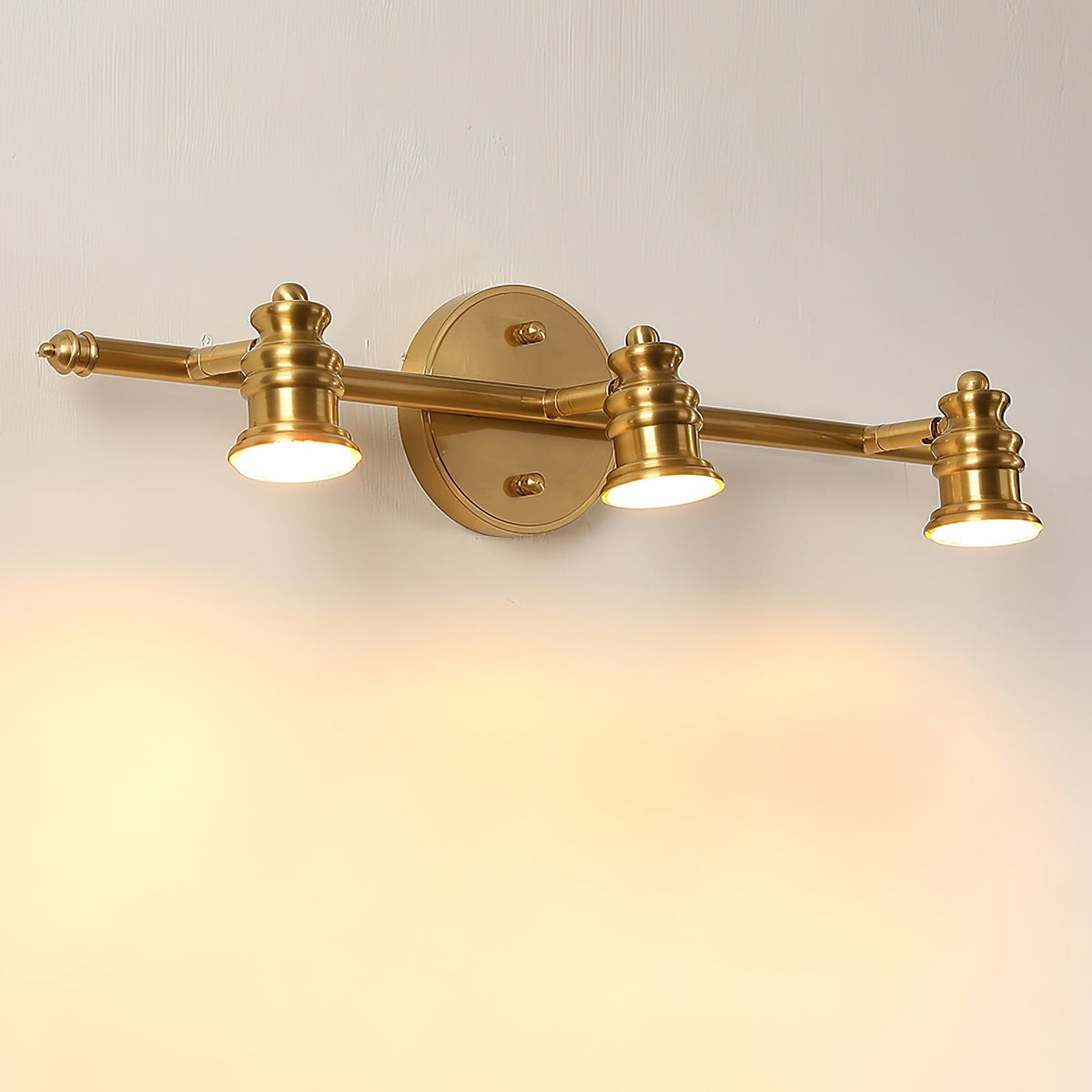 Adjustable Brass Track Wall Light – Multi-Spot Indoor Sconce for Picture Gallery, Kitchen Counter & Bath | Thomler