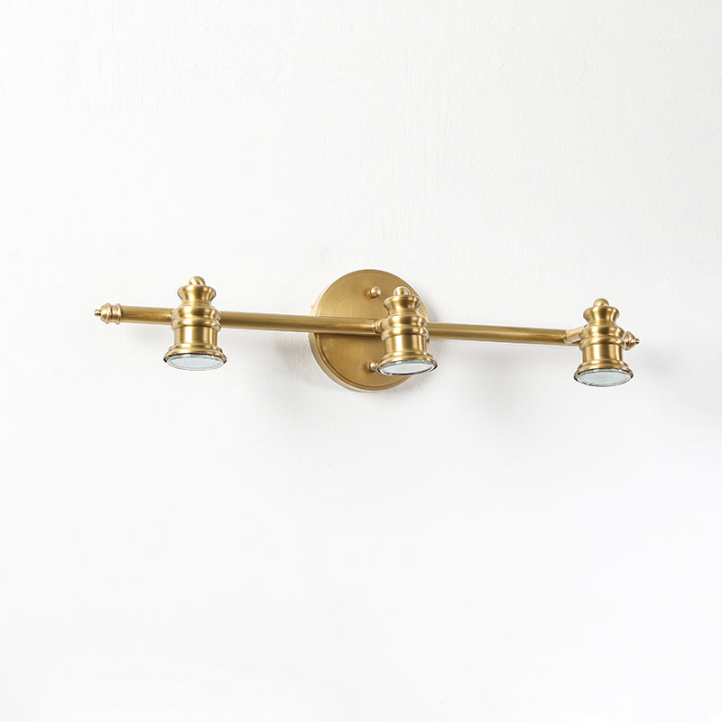 Adjustable Brass Track Wall Light – Multi-Spot Indoor Sconce for Picture Gallery, Kitchen Counter & Bath | Thomler