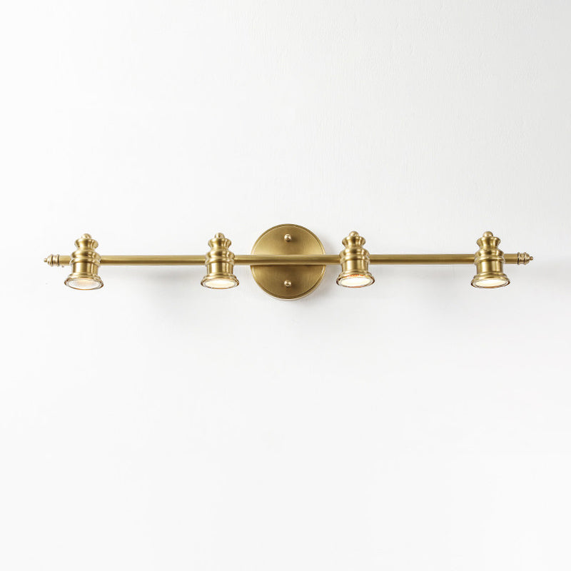 Adjustable Brass Track Wall Light – Multi-Spot Indoor Sconce for Picture Gallery, Kitchen Counter & Bath | Thomler