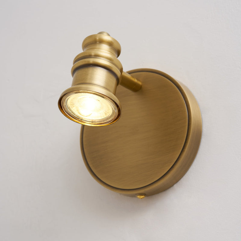 Adjustable Brass Track Wall Light – Multi-Spot Indoor Sconce for Picture Gallery, Kitchen Counter & Bath | Thomler