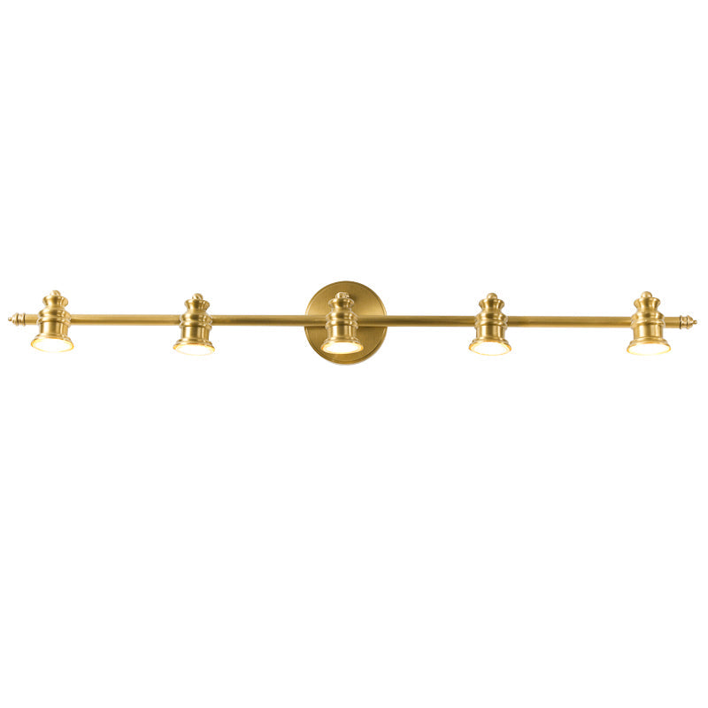 Adjustable Brass Track Wall Light – Multi-Spot Indoor Sconce for Picture Gallery, Kitchen Counter & Bath | Thomler