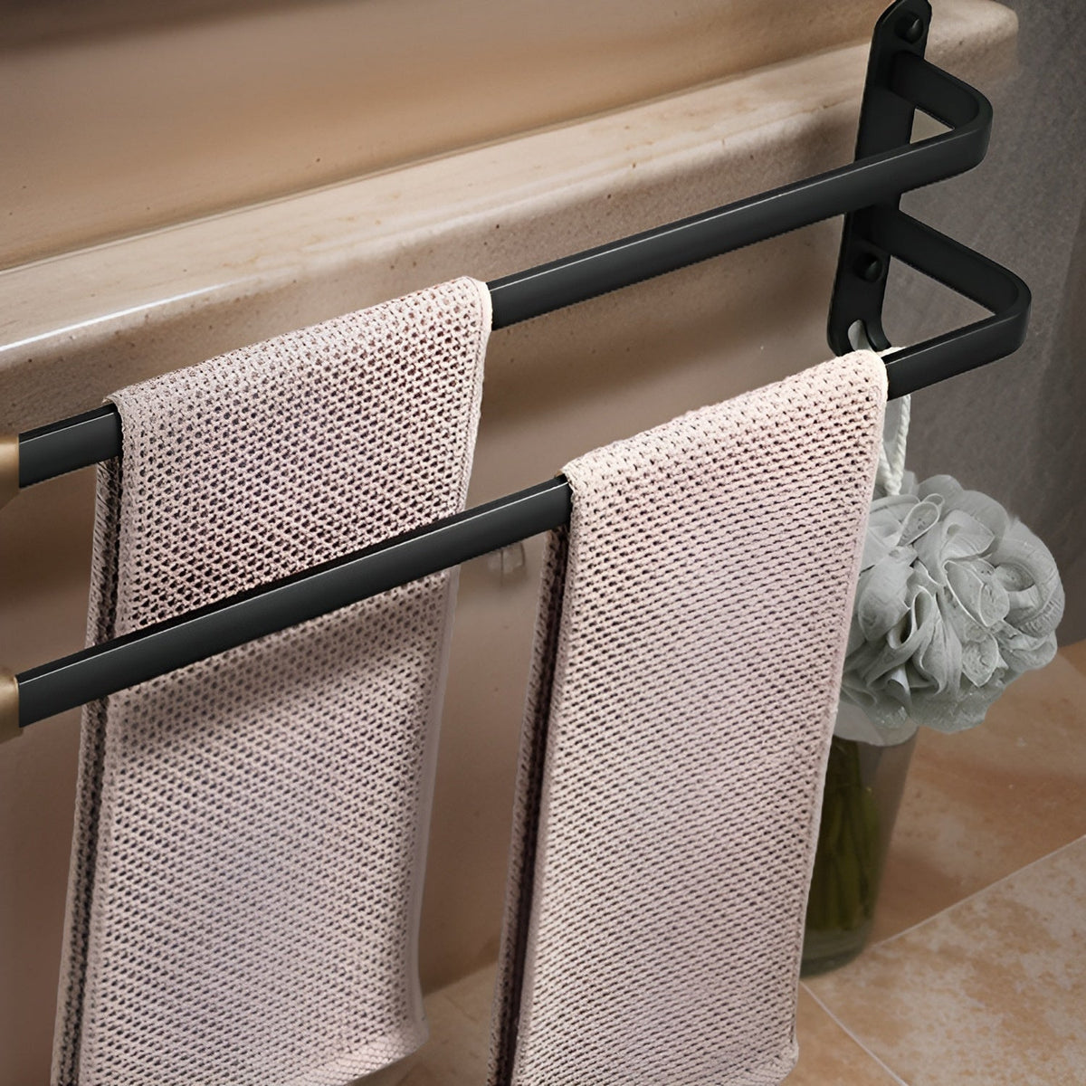 Wall-Mount Towel Bar Rack for Bathroom – Space-Saving Multi-Bar Aluminum Holder for Bath Towels & Hand Towels | Thomler