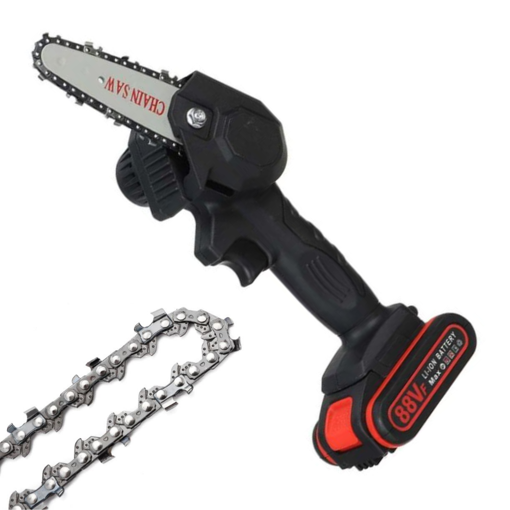 Cordless Electric Mini Chainsaw with 2 Batteries – Compact One-Hand Pruning Saw for Trees & Yard Work | Thomler