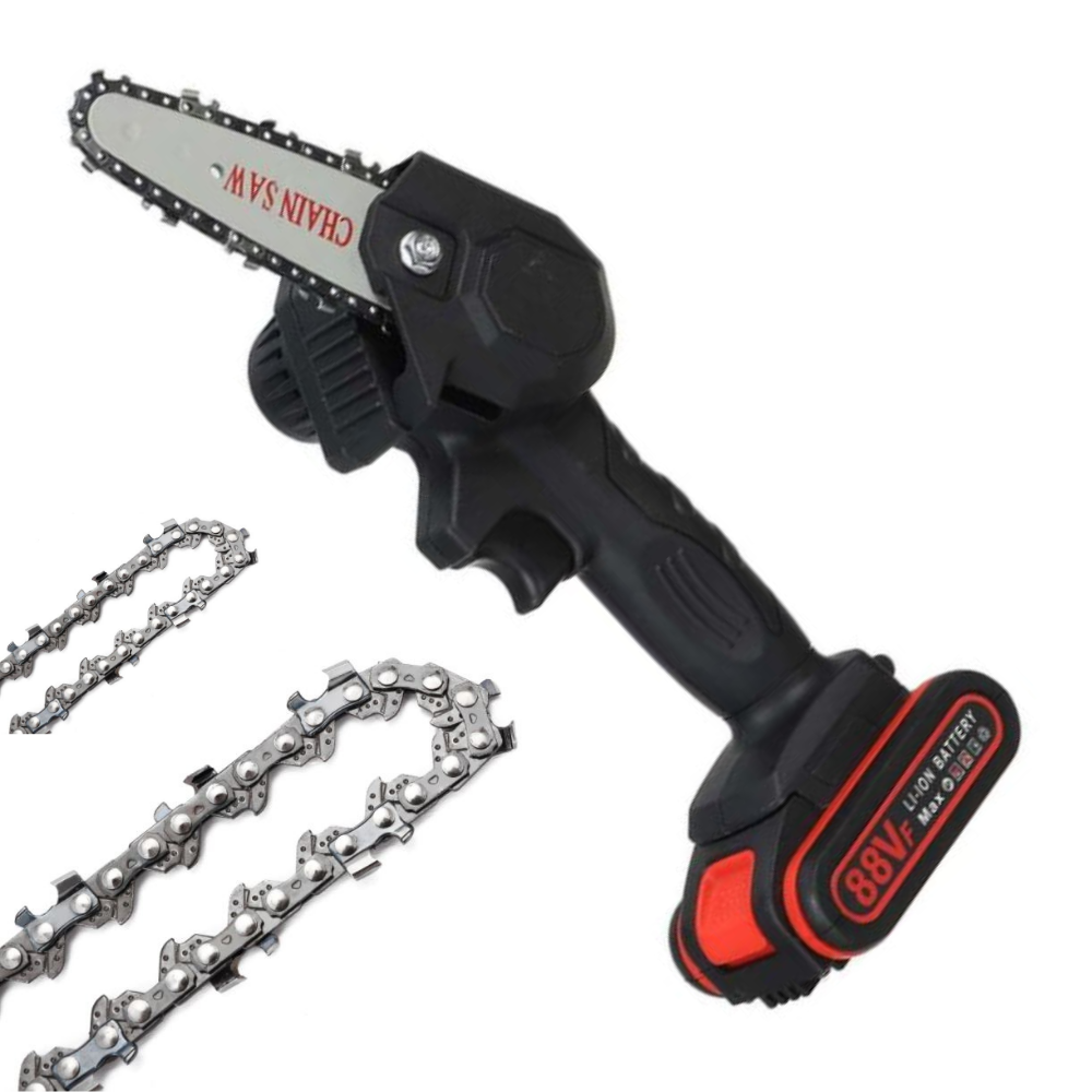 Cordless Electric Chainsaw with 2 Batteries – One-Hand Pruning Saw for Yard Work & Branch Trimming | Thomler