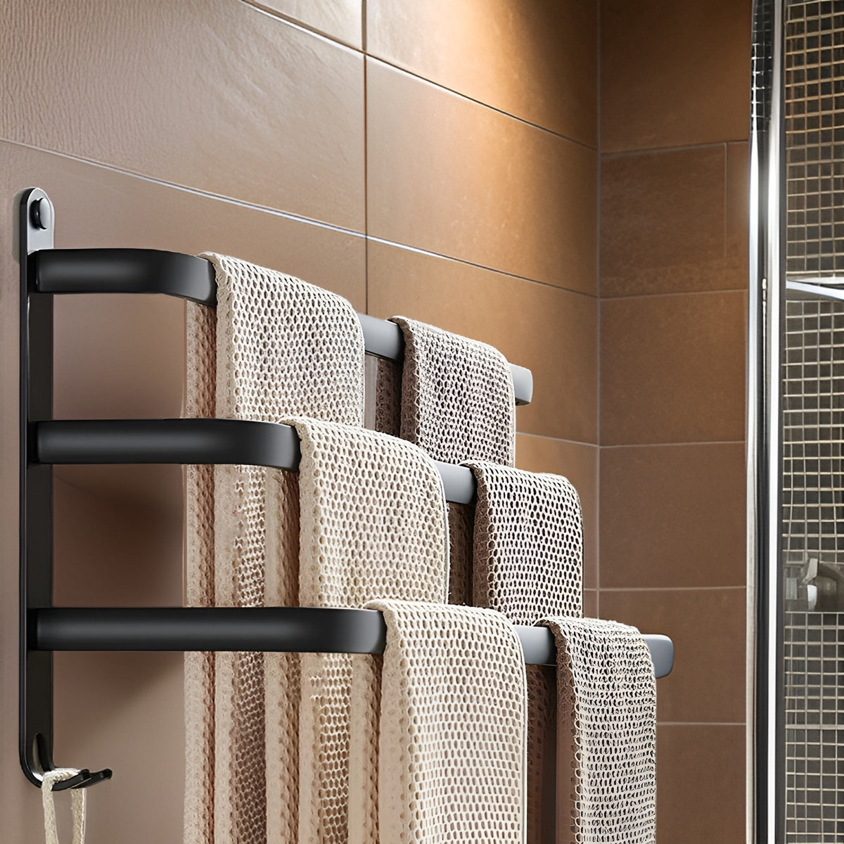 Wall-Mount Aluminum Towel Rack – 3-Tier Space-Saving Bar Holder for Modern Bathroom Organization & Easy Storage | Thomler