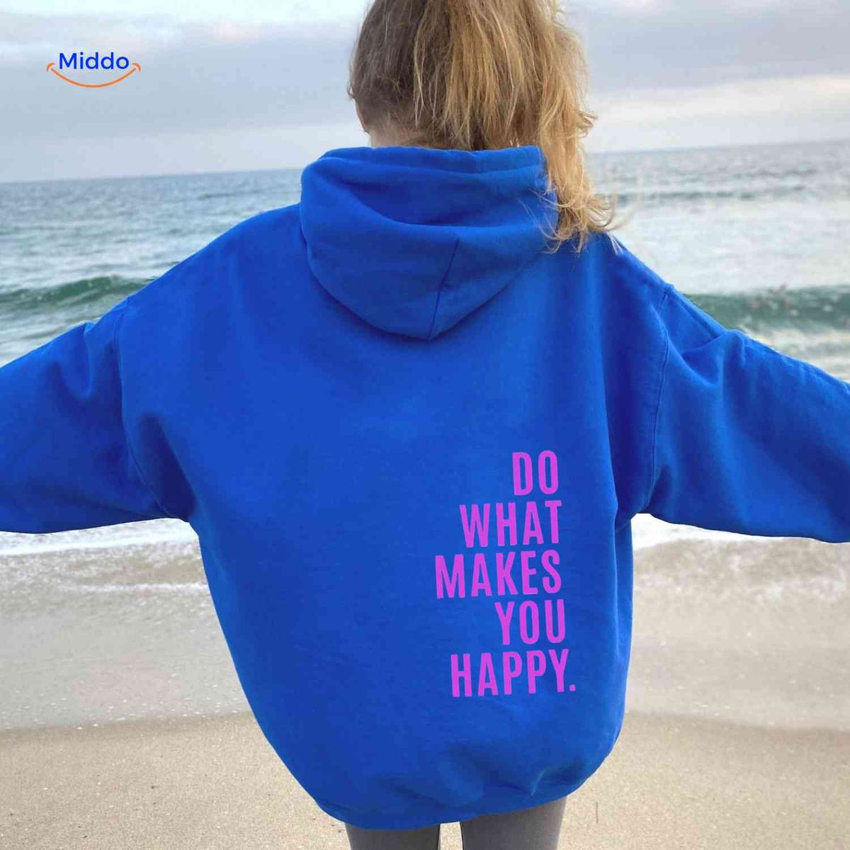 Relaxed-Fit Motivational Pullover Hoodie with Drop Shoulders – Soft Cotton Blend for Women | Thomler