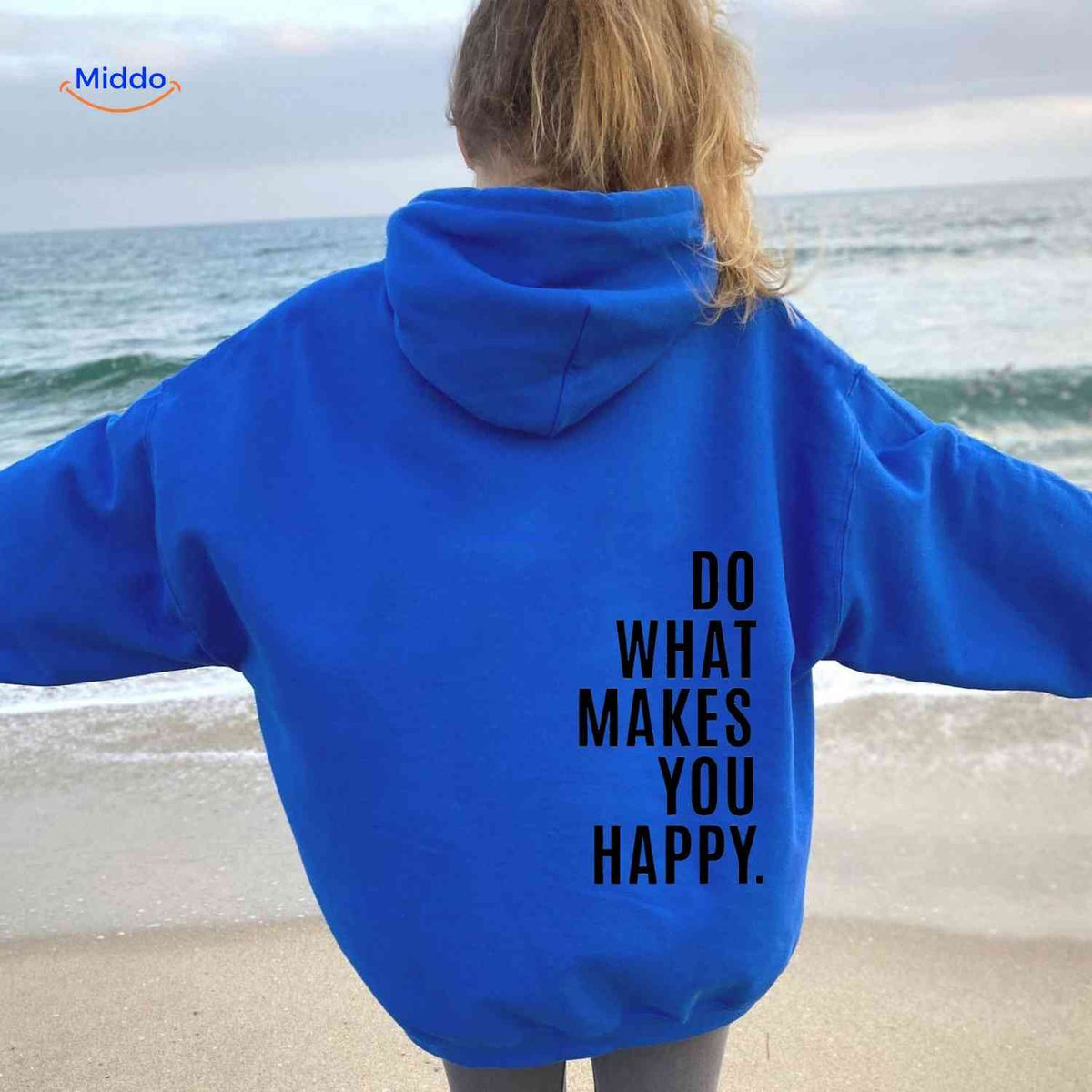 Relaxed-Fit Motivational Pullover Hoodie with Drop Shoulders – Soft Cotton Blend for Women | Thomler
