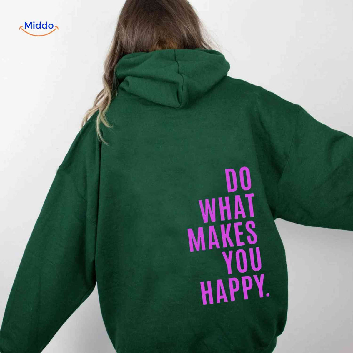 Relaxed-Fit Motivational Pullover Hoodie with Drop Shoulders – Soft Cotton Blend for Women | Thomler