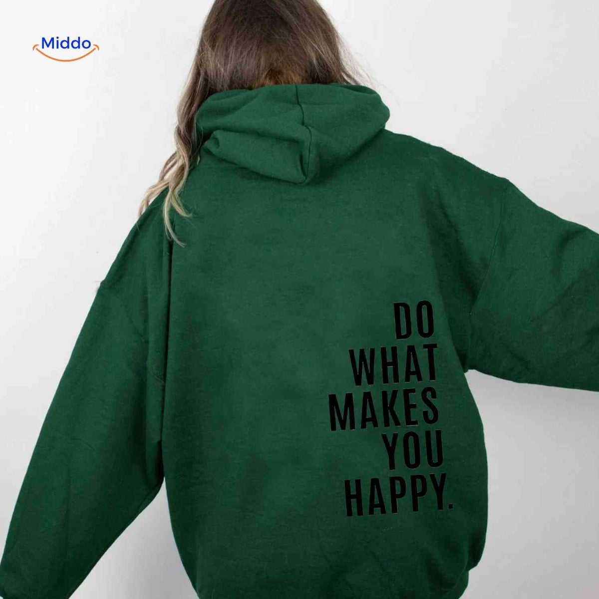 Relaxed-Fit Motivational Pullover Hoodie with Drop Shoulders – Soft Cotton Blend for Women | Thomler