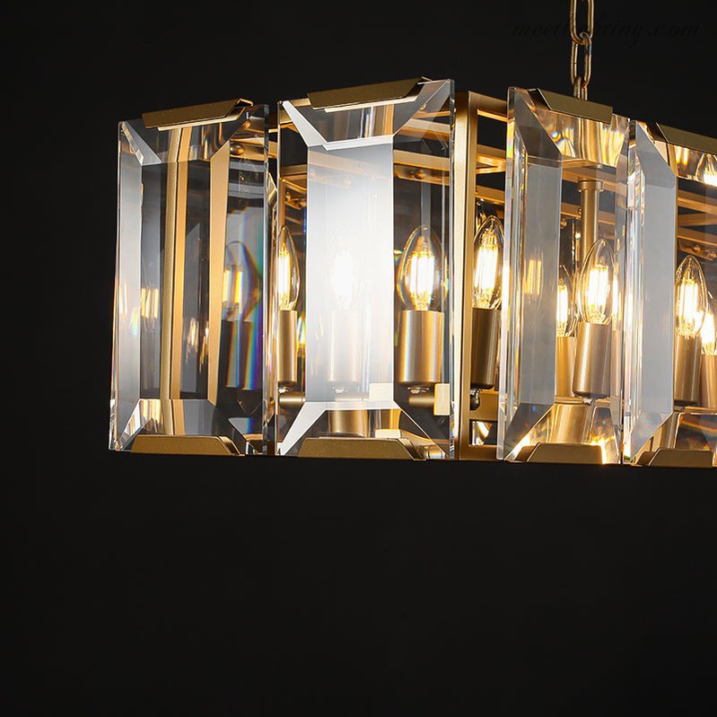 19-Inch Round Crystal Chandelier with Faceted Glass Prisms for Dining Room & Living Room | Thomler