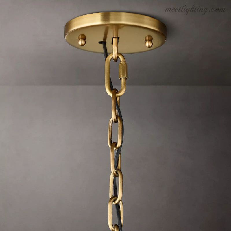 Crystal Prism Ring Chandelier 59-Inch 14-Light Statement Fixture for Dining Room Living Room Foyer Adjustable Height Brass Black Steel | Thomler