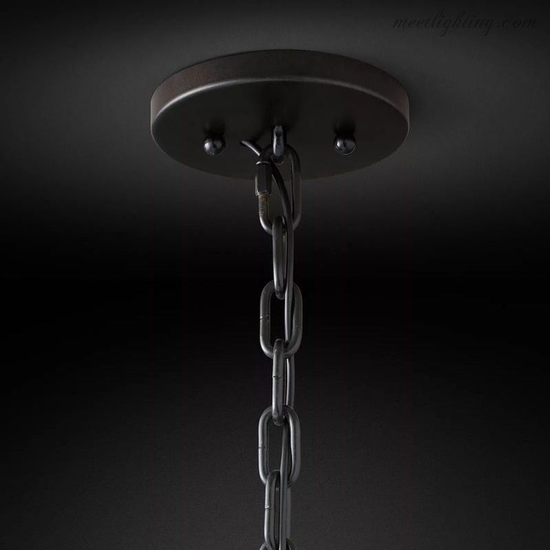 Crystal Prism Ring Chandelier 59-Inch 14-Light Statement Fixture for Dining Room Living Room Foyer Adjustable Height Brass Black Steel | Thomler