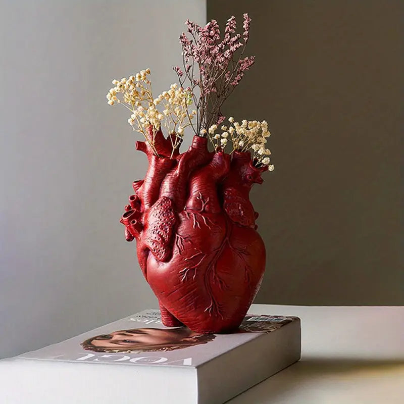 Ceramic Love Symbol Vessel for Blooms & Stems – Modern Tabletop Accent Piece – Holds Fresh or Faux Florals – Perfect for Mantel Nightstand | Thomler