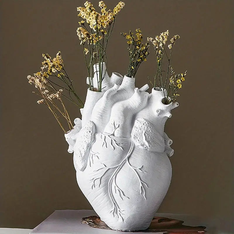 Ceramic Love Symbol Vessel for Blooms & Stems – Modern Tabletop Accent Piece – Holds Fresh or Faux Florals – Perfect for Mantel Nightstand | Thomler