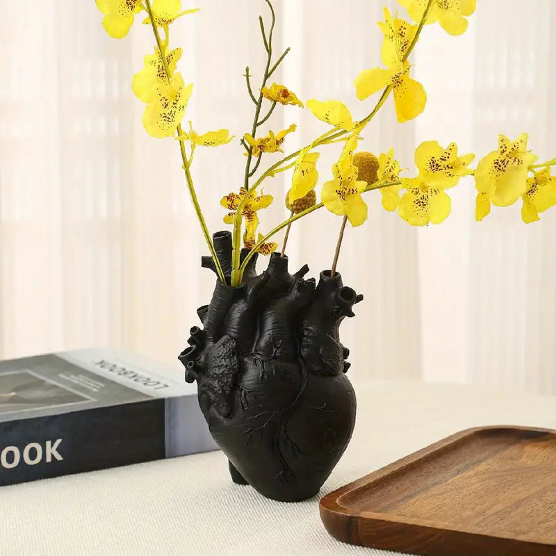 Ceramic Love Symbol Vessel for Blooms & Stems – Modern Tabletop Accent Piece – Holds Fresh or Faux Florals – Perfect for Mantel Nightstand | Thomler