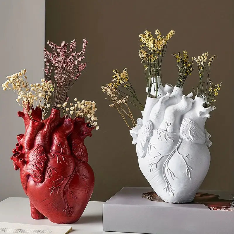 Ceramic Love Symbol Vessel for Blooms & Stems – Modern Tabletop Accent Piece – Holds Fresh or Faux Florals – Perfect for Mantel Nightstand | Thomler