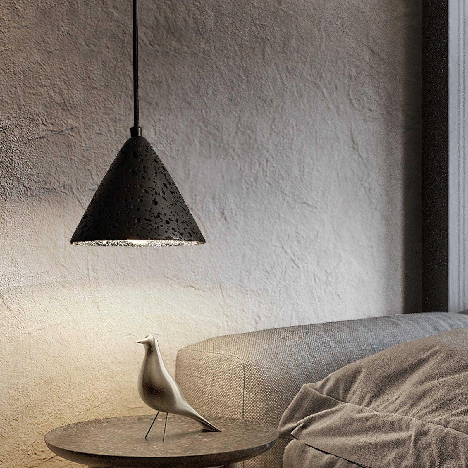 Stone Hanging Lamp E26 40W Natural Texture Overhead Light for Island Counter Breakfast Nook Focused Downlight | Thomler