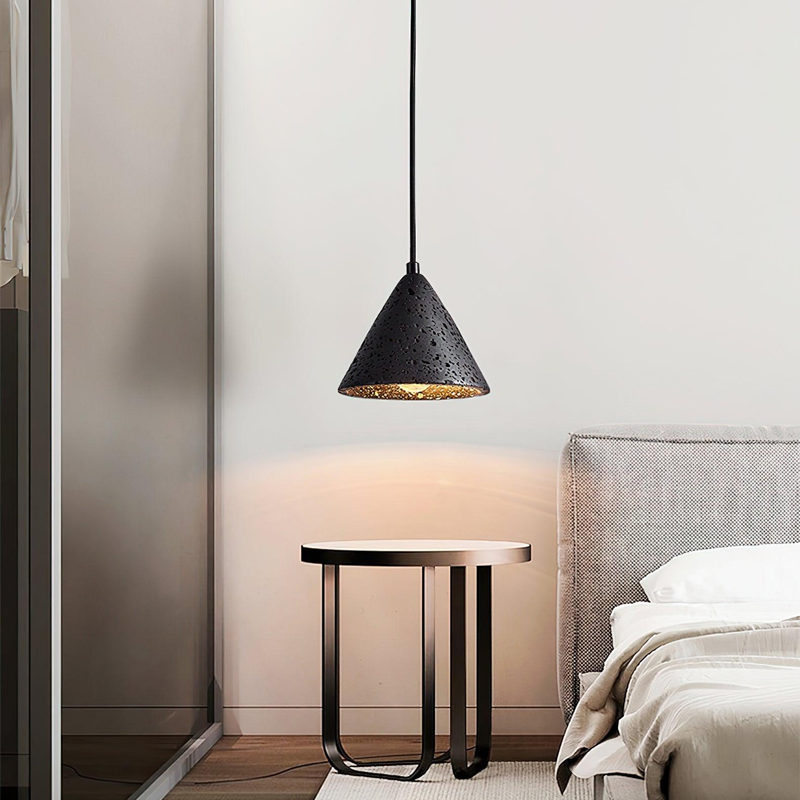 Stone Hanging Lamp E26 40W Natural Texture Overhead Light for Island Counter Breakfast Nook Focused Downlight | Thomler