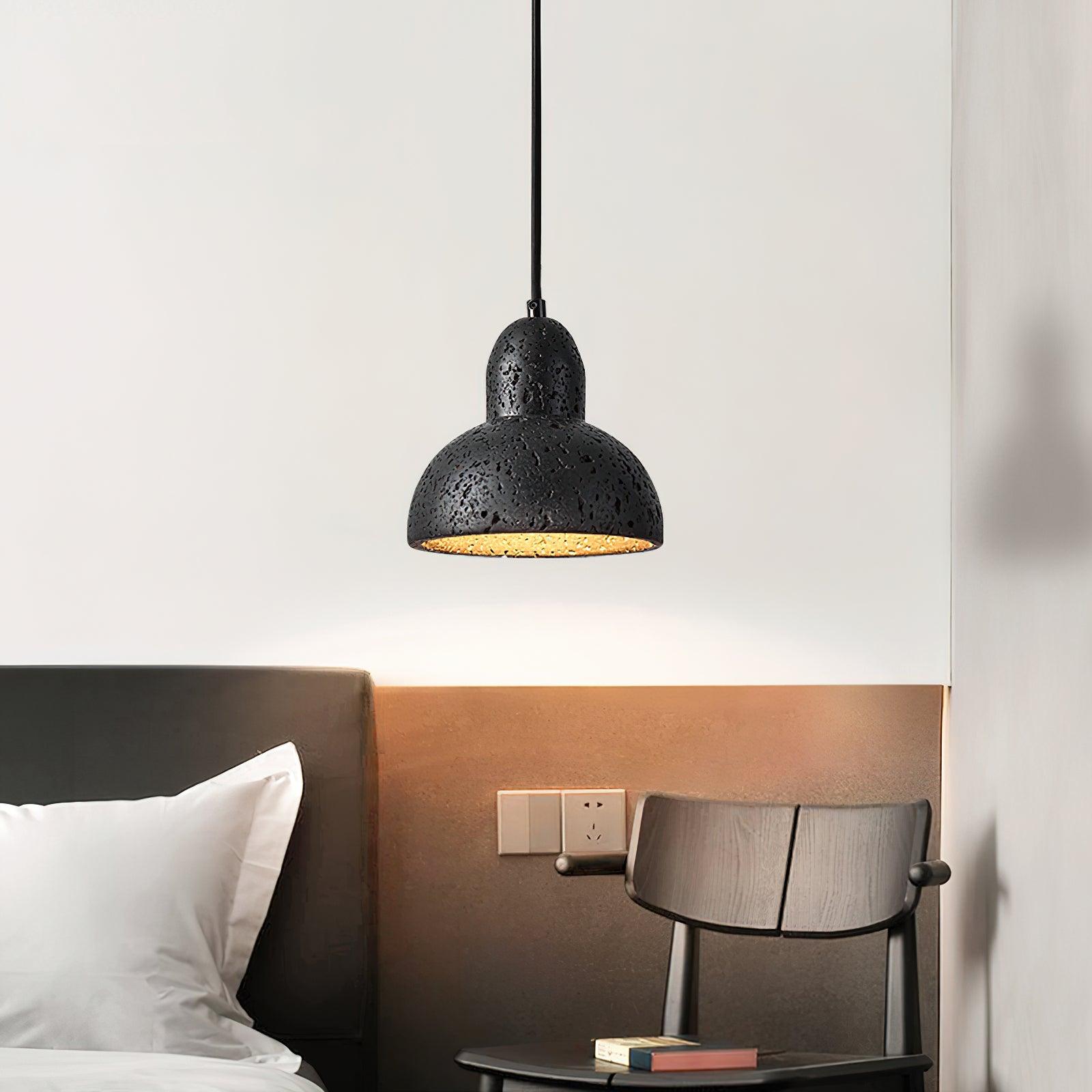 Stone Hanging Lamp E26 40W Natural Texture Overhead Light for Island Counter Breakfast Nook Focused Downlight | Thomler
