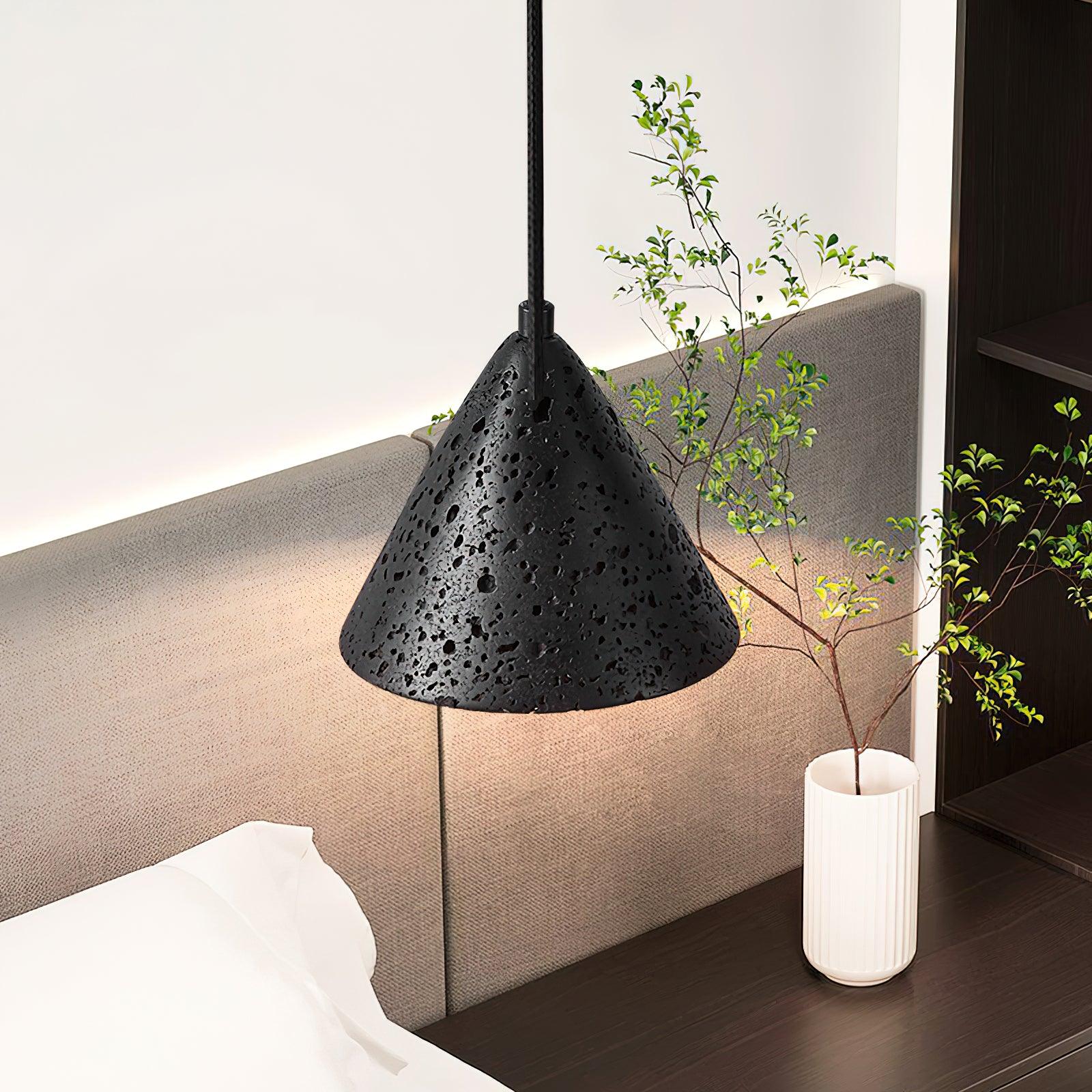 Stone Hanging Lamp E26 40W Natural Texture Overhead Light for Island Counter Breakfast Nook Focused Downlight | Thomler