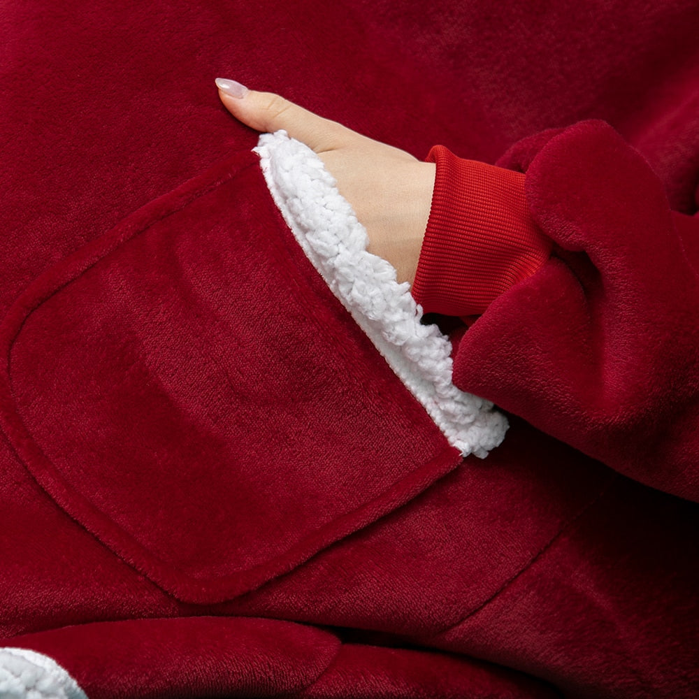 Oversized Wearable Blanket Hoodie with Pocket – Soft Fleece Throw for Couch & Bed – One Size Adults & Teens | Thomler