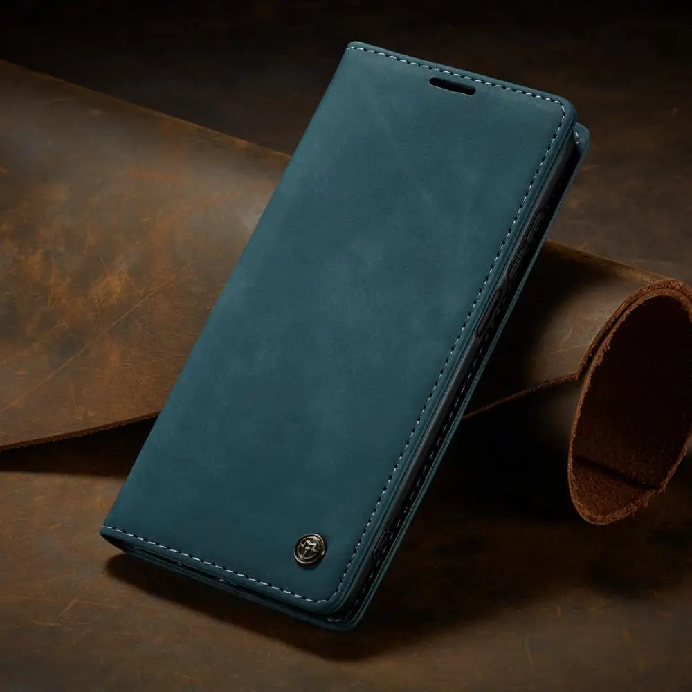 Magnetic Folio Wallet Case for Samsung Galaxy – Faux Leather Flip Cover with Card Slots & Kickstand for S26 S25 S24 S23 S22 S21 A56 A55 | Thomler