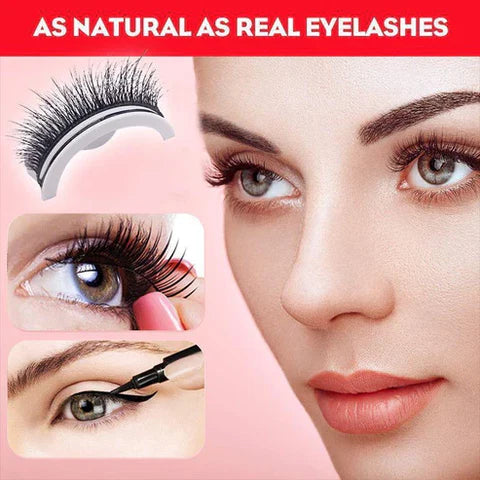 Self-Adhesive False Eyelashes No Glue Heat-Activated Reusable Lash Strips Natural Volume Long Styles Easy Apply 3-Second Hold Washable | Thomler
