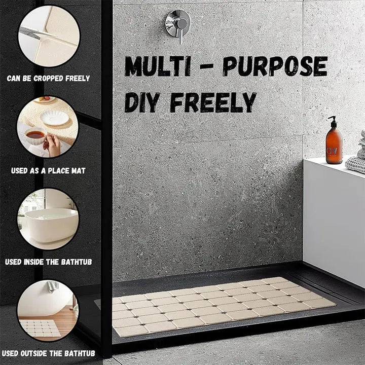 Non-Slip Silicone Shower Mat with Suction Cups – Foldable Bathtub Safety Mat for Wet Surfaces, Quick-Dry Design for Everyday Use | Thomler
