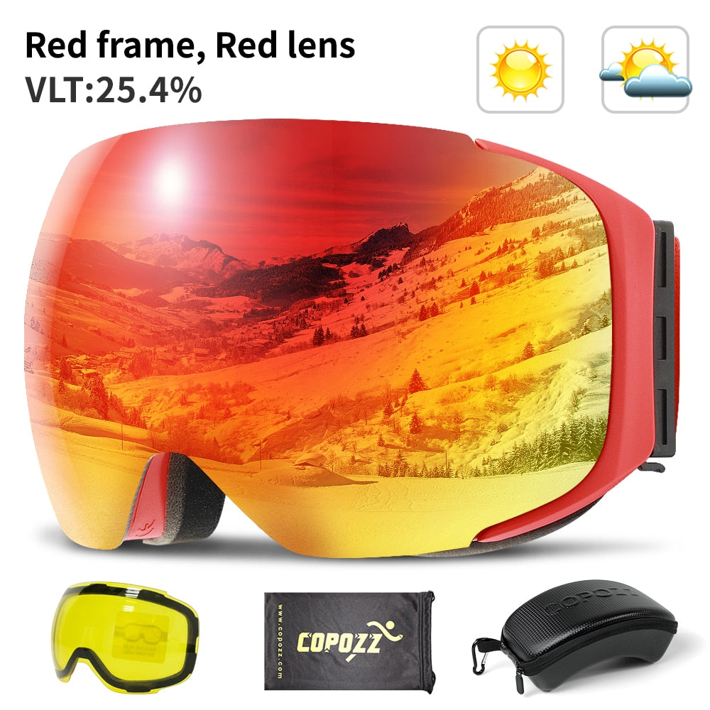 Snow Sport Goggles with UV Protection and Anti-Fog Magnetic Lens System for Skiing and Snowboarding | Thomler