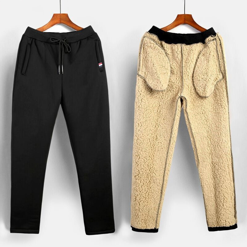 Men's Thermal Fleece-Lined Joggers Winter Sweatpants with Drawstring Elastic Waist for Cold Weather Outdoor Sports Casual Wear | Thomler
