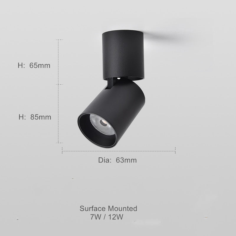 Pivoting LED Ceiling Spot 7W 12W Directional Accent Light for Kitchen Living Room Office Retail | Thomler