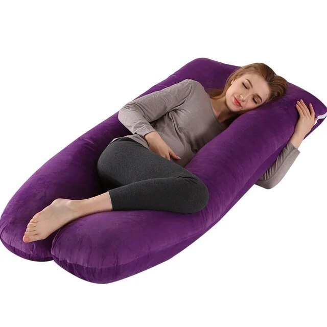 Full-Body Maternity Support Pillow – Ergonomic Relief for Neck, Back & Belly – Multi-Position Sleep Cushion with Washable Cover | Thomler
