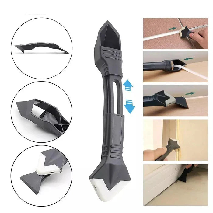 Silicone Caulk Finishing Tool Kit 3-in-1 Scraper Smoother Remover for Bathroom Kitchen Tile Grout Sealing Corner Edge Cleanup Home Repair | Thomler