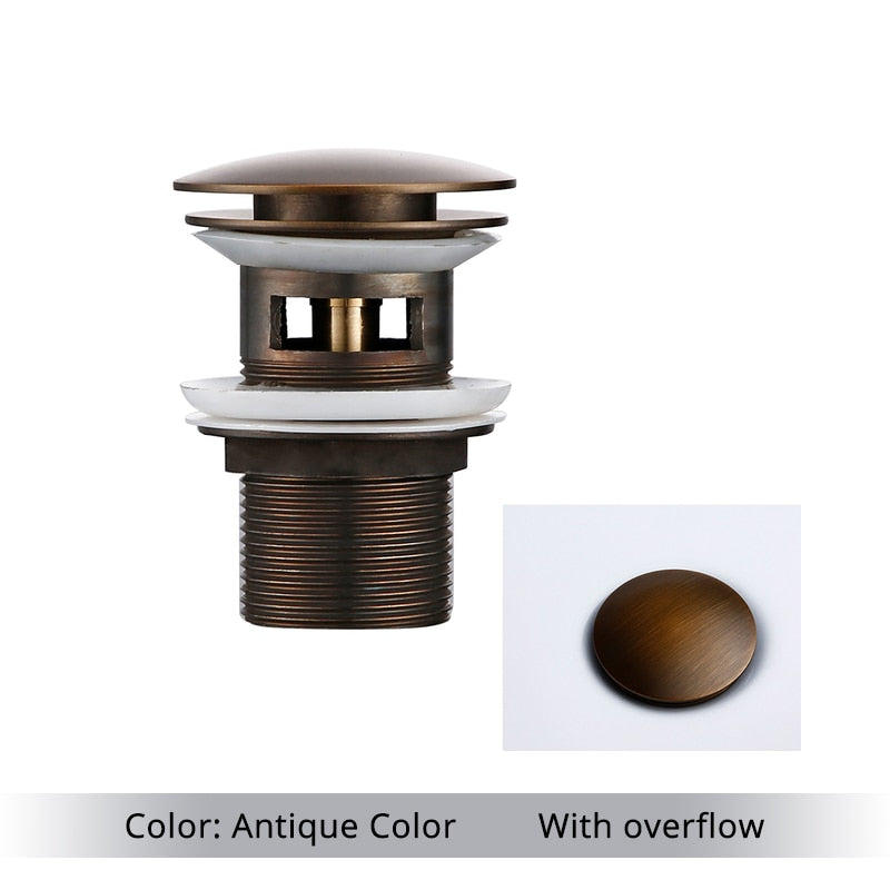 Vessel Sink Drain Assembly with Pop-Up Stopper for Modern Bathrooms – Overflow & Non-Overflow Configurations | Thomler