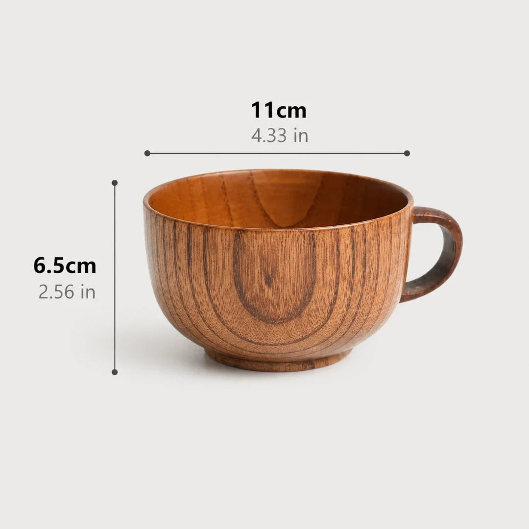 Handcrafted Solid Wood Coffee Mug with Natural Grain Finish – Heat-Insulated & Lightweight for Daily Use | Thomler