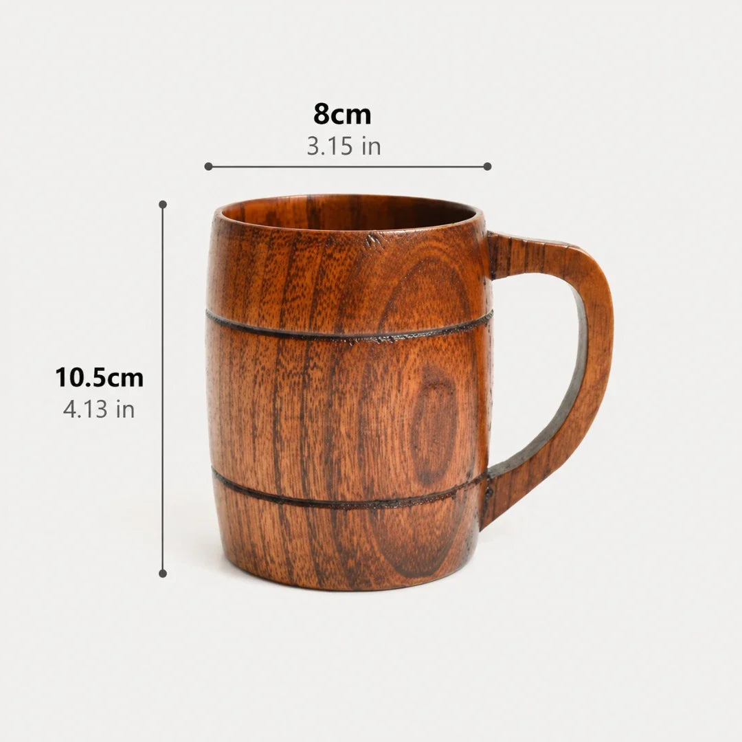Handcrafted Solid Wood Coffee Mug with Natural Grain Finish – Heat-Insulated & Lightweight for Daily Use | Thomler