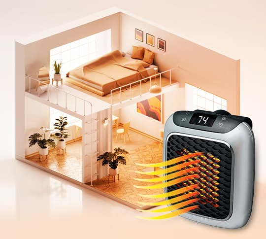 Compact Desktop Space Heater with Air Filter & Remote Control 800W Fan for Home Office & Bedroom | Thomler