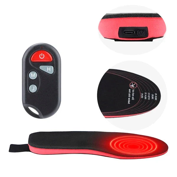 Remote-Control Heated Shoe Insoles, Rechargeable Foot Warmers for Winter | Thomler