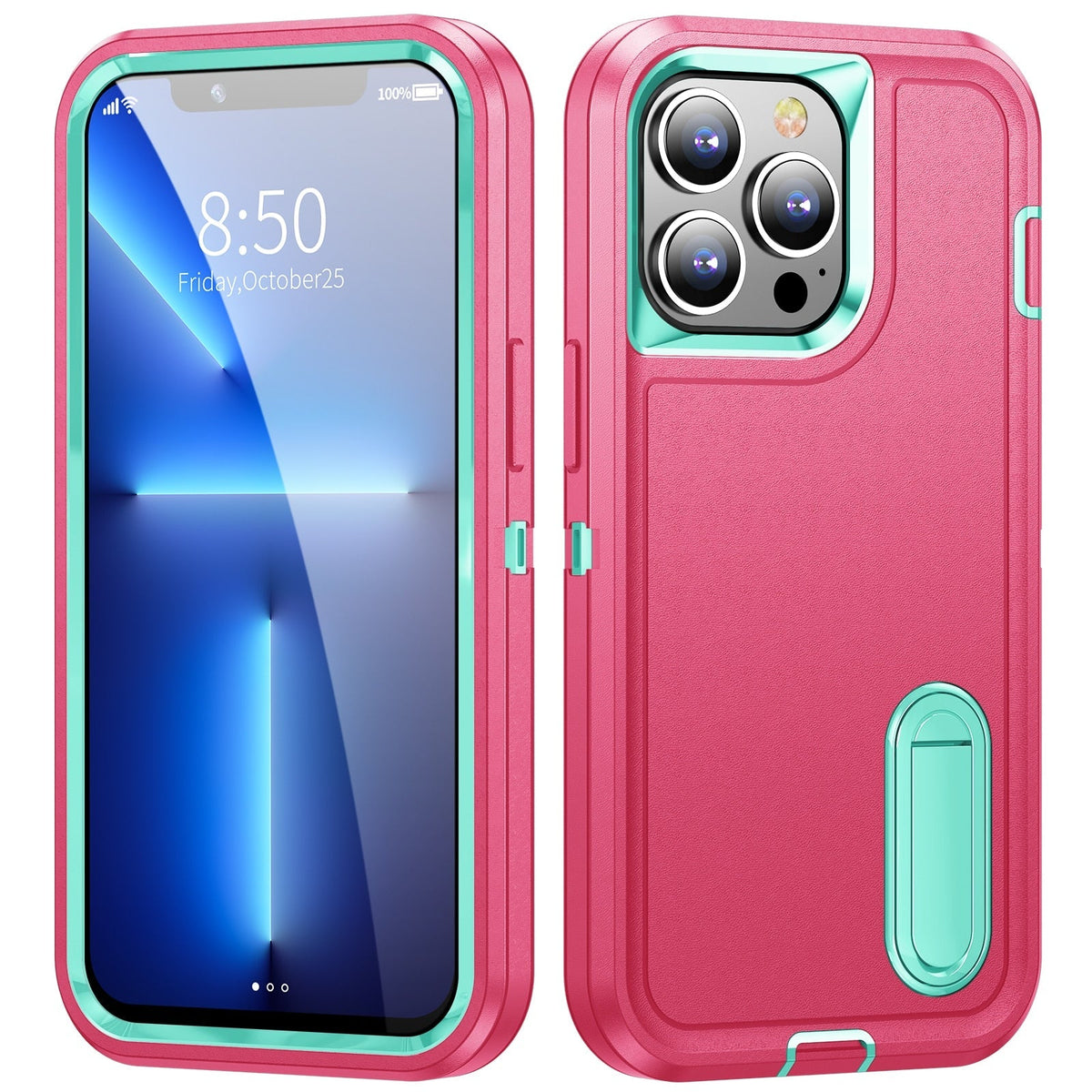 Rugged iPhone Case with Kickstand & Reinforced Corners for 14-17 Series | Drop Protection Armor Cover | Thomler