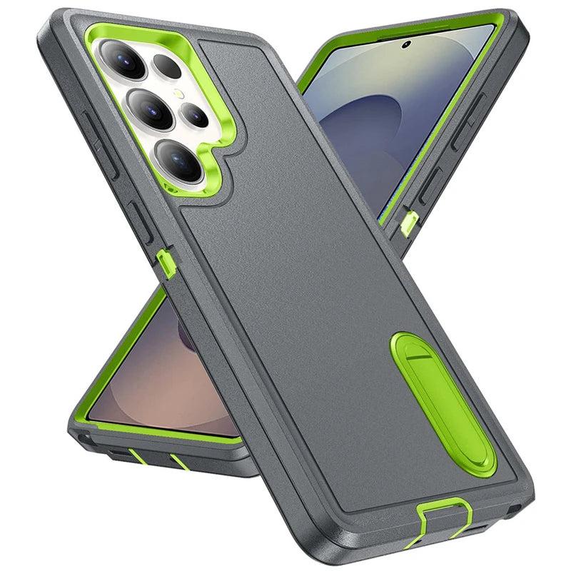 Rugged Armor Phone Case for Samsung Galaxy with Built-In Kickstand & Camera Protection | Military Grade Impact Resistant Cover | Thomler