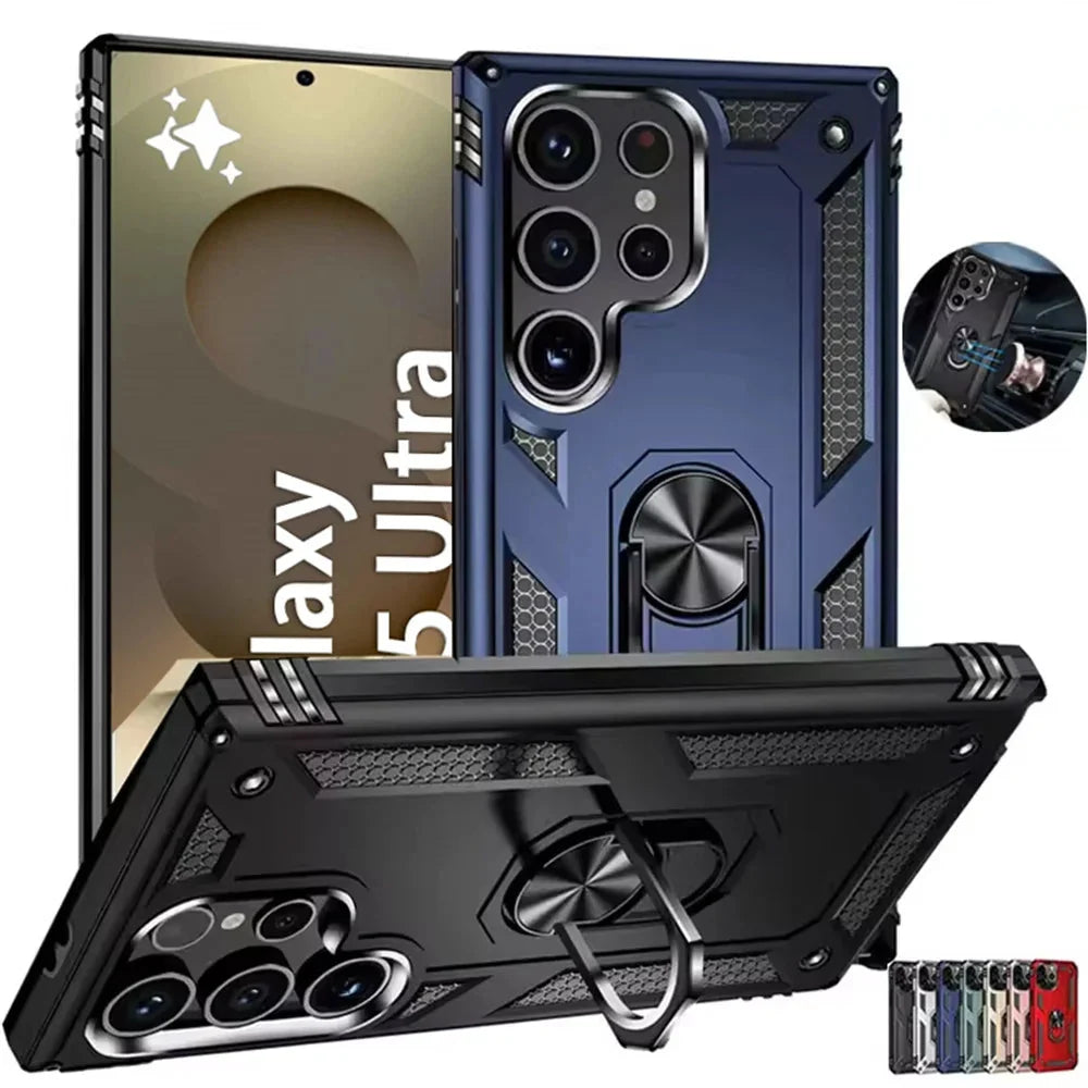 Samsung Galaxy Rugged Case with Ring Stand & Magnetic Mount – Shockproof Hard Shell Cover for Daily Drop Protection | Thomler