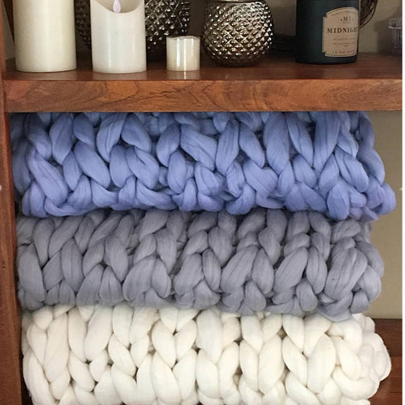 Chunky Cable Knit Throw Blanket – Soft Textured Couch Cover for Sofa, Bed & Chair – Modern Home Decor Accent | Thomler