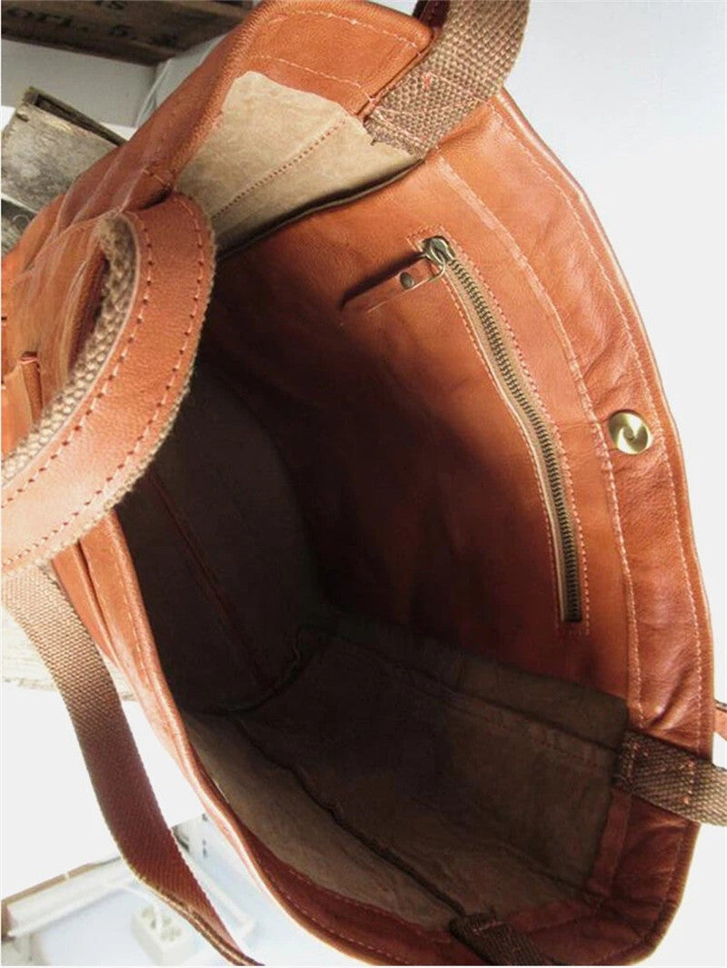 Women's Faux Leather Handbag with Interior Organizer Pockets | Versatile Tote for Work & Everyday | Structured Shoulder Bag in Classic | Thomler