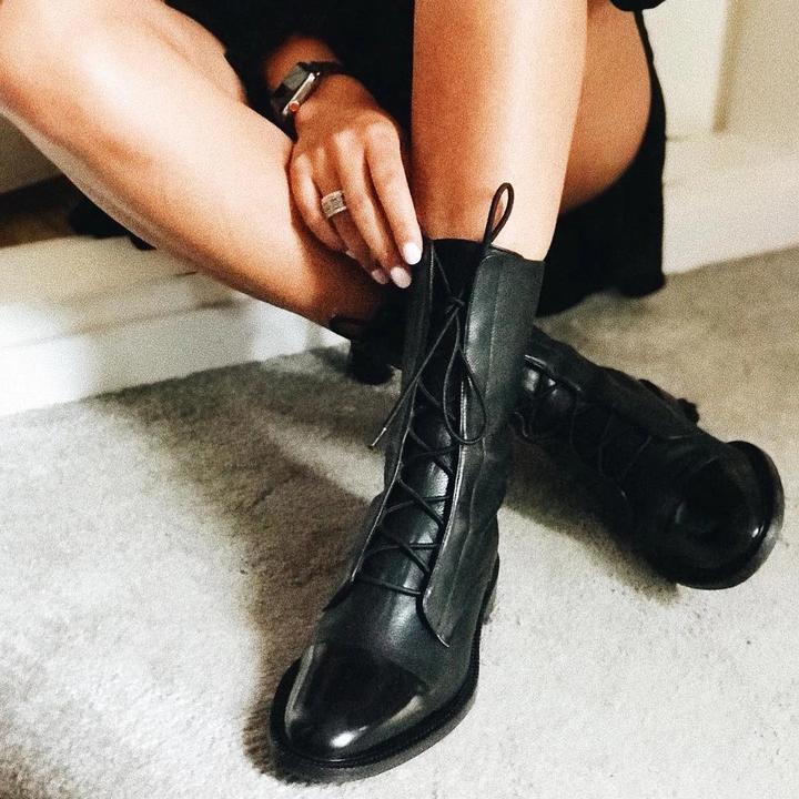 Genuine Leather Ankle Boots with Lace-Up Front for Women – Classic Style for Every Season | Thomler