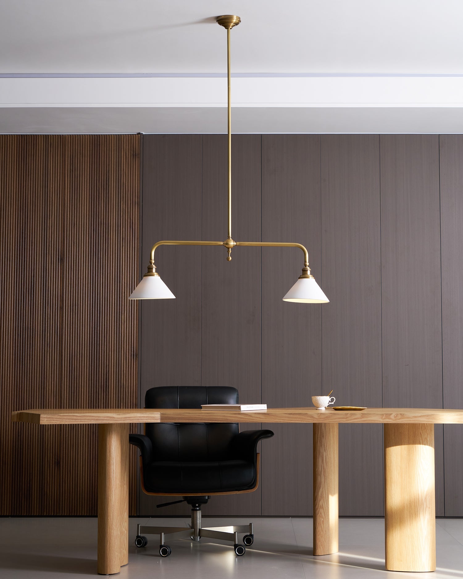 Pendant Light Aluminum Ceramic 40 in Adjustable Dining Table Island Hanging Ceiling Lamp White Modern Minimalist Lighting | Thomler