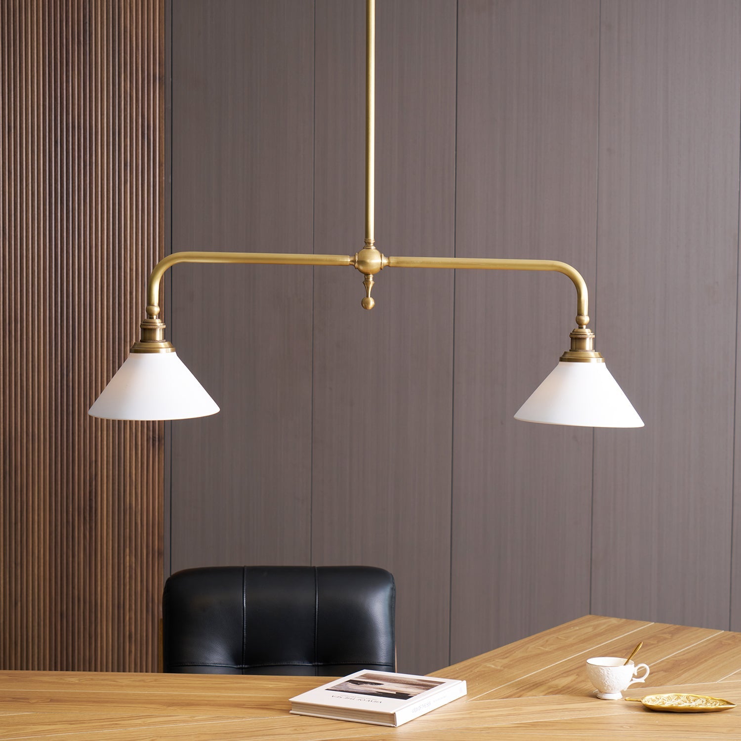 Pendant Light Aluminum Ceramic 40 in Adjustable Dining Table Island Hanging Ceiling Lamp White Modern Minimalist Lighting | Thomler