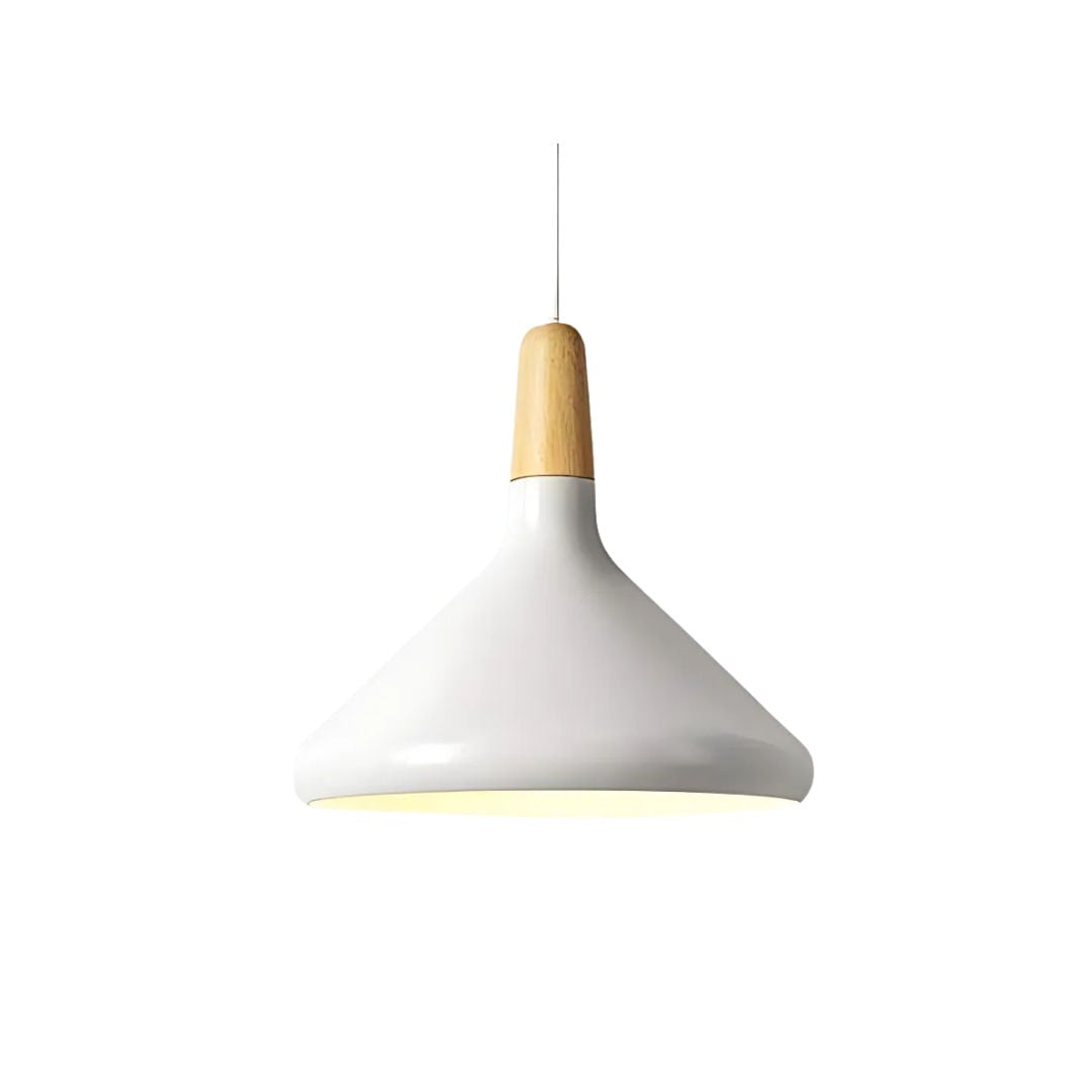 Pendant Light Aluminium Wood E27 White Dining Room Kitchen Island Scandinavian Ceiling Lighting | Thomler
