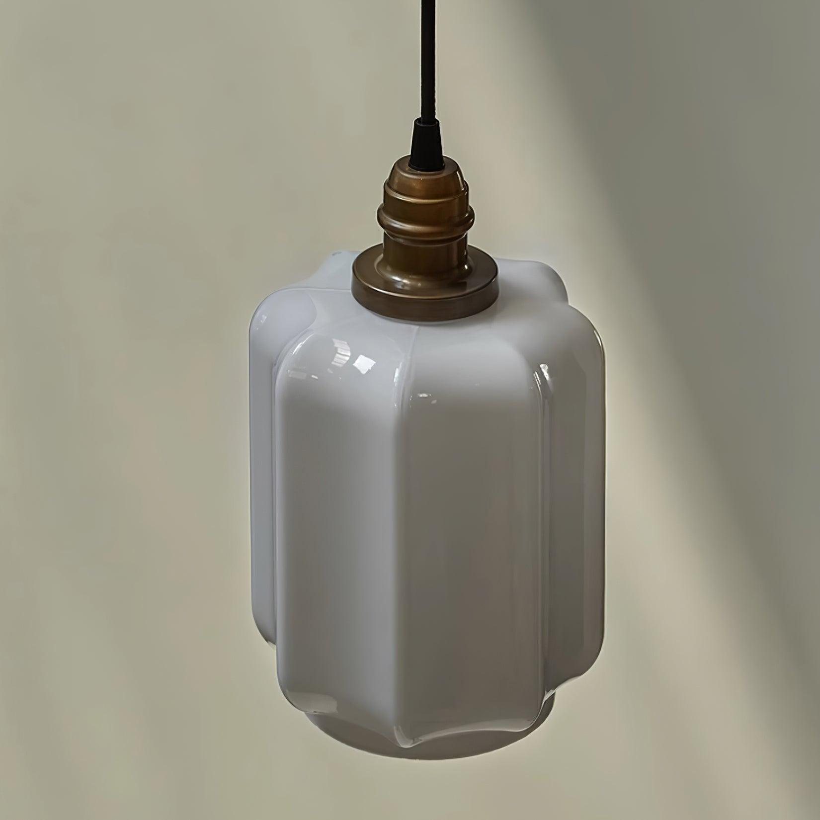 Pendant Light Glass Globe 5.9 in White Brass Bedroom Dining Room Hanging Ceiling Fixture Adjustable Cord | Thomler