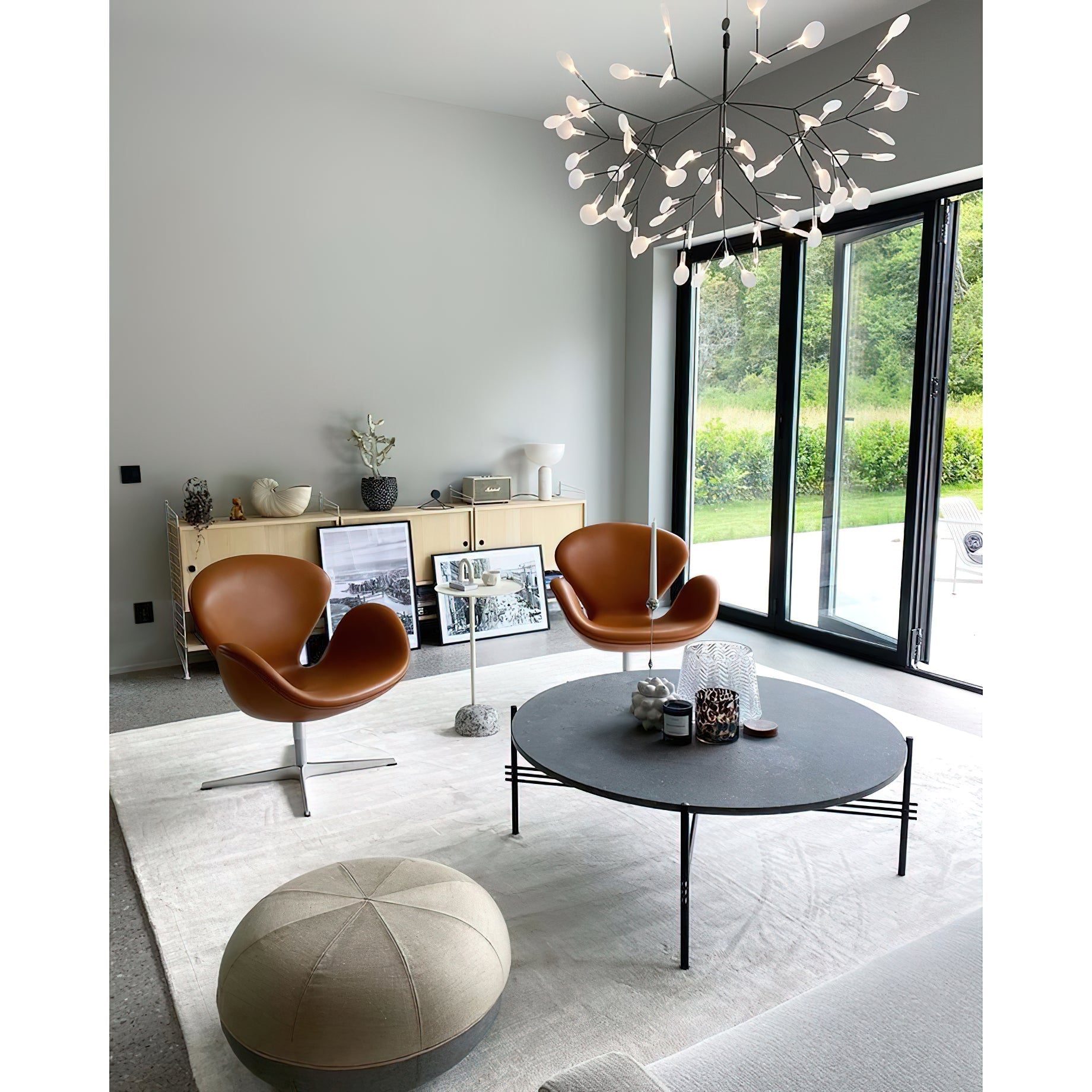 Chandelier Metal Acrylic LED 150.0 cm White Dining Room Sculptural Branch Ceiling Light Fixture | Thomler